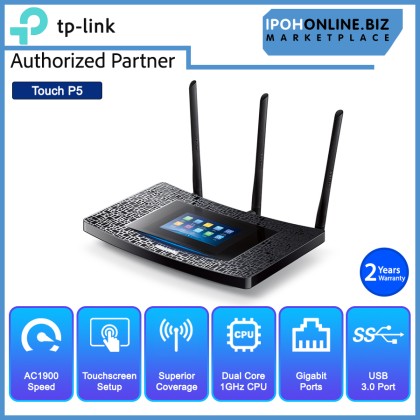 TP-LINK AC1900 Touch Screen Wi-Fi Gigabit Router Touch P5 Unifi Maxis Fiber